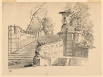 Fantasy. A Staircase in a Park, in Ruins by Unknown